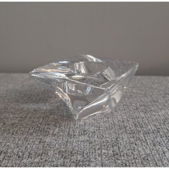 Orrefors "Tornado" Clear Glass Candle Votive, Signed, EUC - Picture 1 of 3